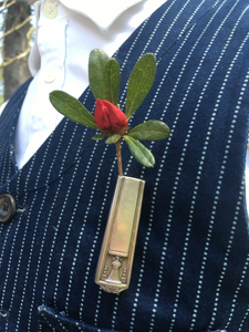Sterling silver knife handle boutonniere
