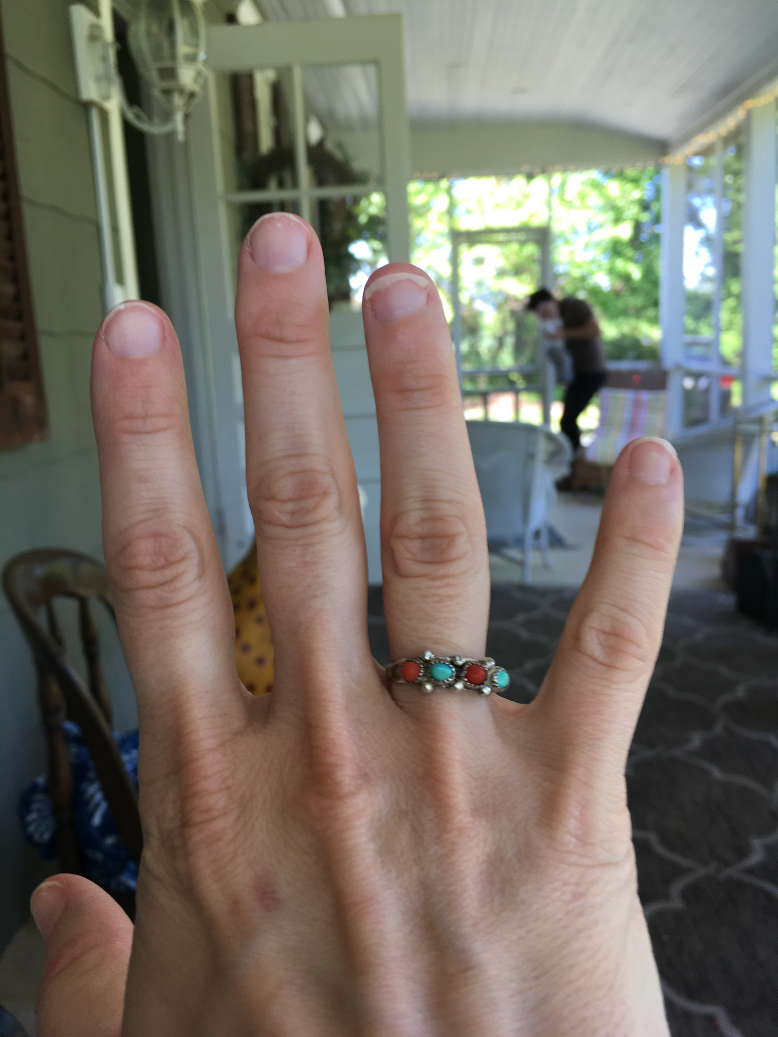 Navajo turquoise and coral ring online