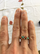 Load image into Gallery viewer, Navajo Turquoise and Coral Ring
