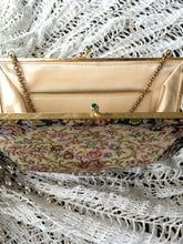 Load image into Gallery viewer, Vintage Petit Point Clutch with emerald green clasp
