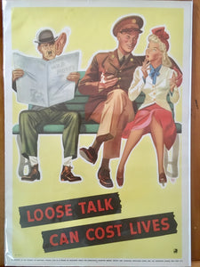 WWII Poster, "Loose Talk Can Cost Lives", Holmgren