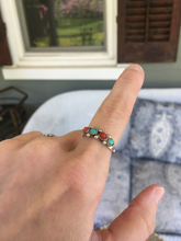 Load image into Gallery viewer, Navajo Turquoise and Coral Ring
